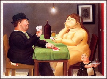 El jugador de cartas Fernando Botero Pinturas al óleo